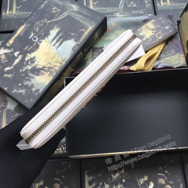 Gucci包 古馳錢包 524291黑皮拼粉皮 蝴蝶結 Gucci拉鏈女錢包  gudj1051